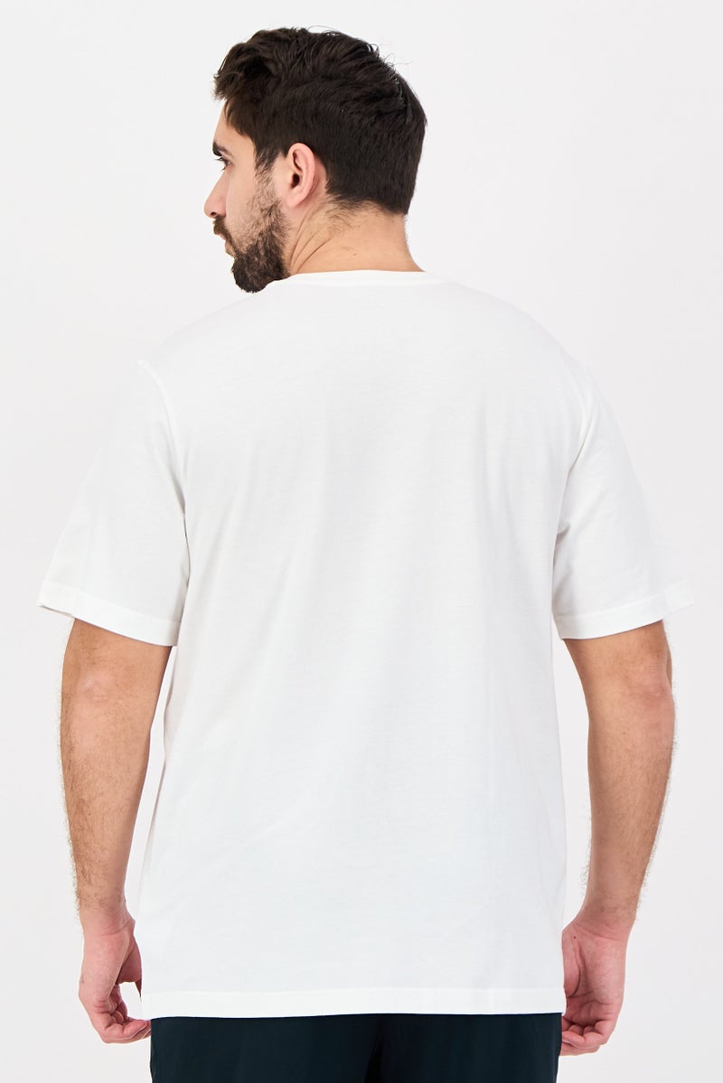 Adidas Men Sportswear Fit Short Sleeve Outdoor T-Shirt, White - Image 3